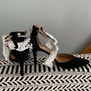 Healed black suede heals